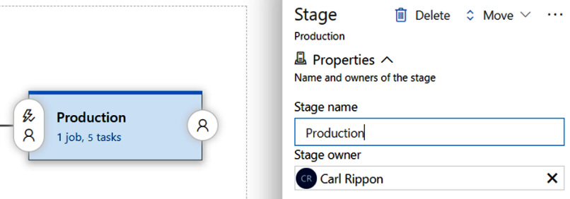 Figure 15.27 – Naming the production stage 