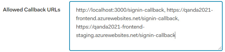 Figure 14.32 –  Auth0 allowed callback URLs 