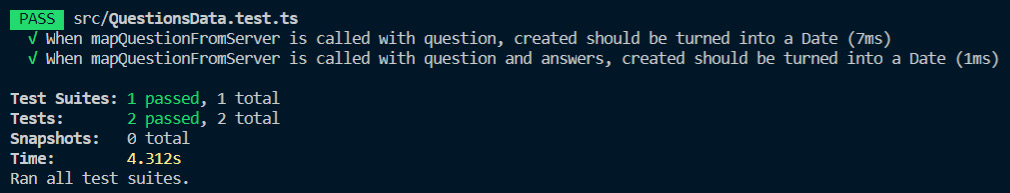 Figure 13.9 – Jest test results 