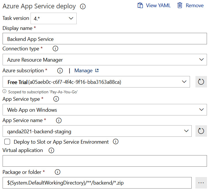 Figure 15.18 – Backend staging release  
