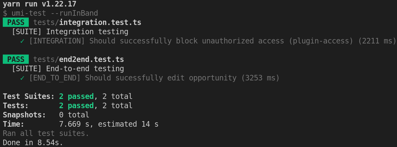Figure 6.3 – End-to-end test result 