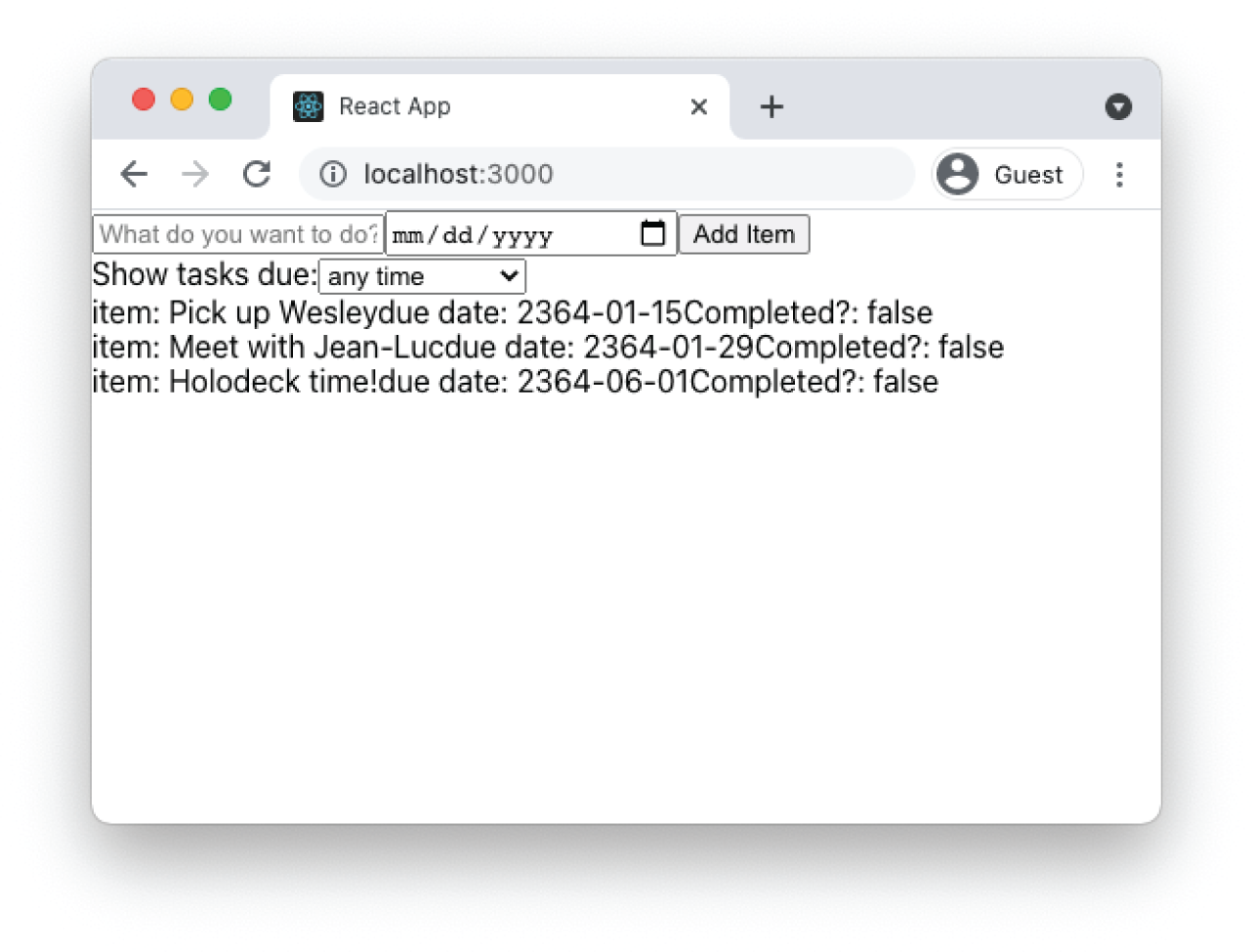 Snapshot shows a static version of the Reminders app
