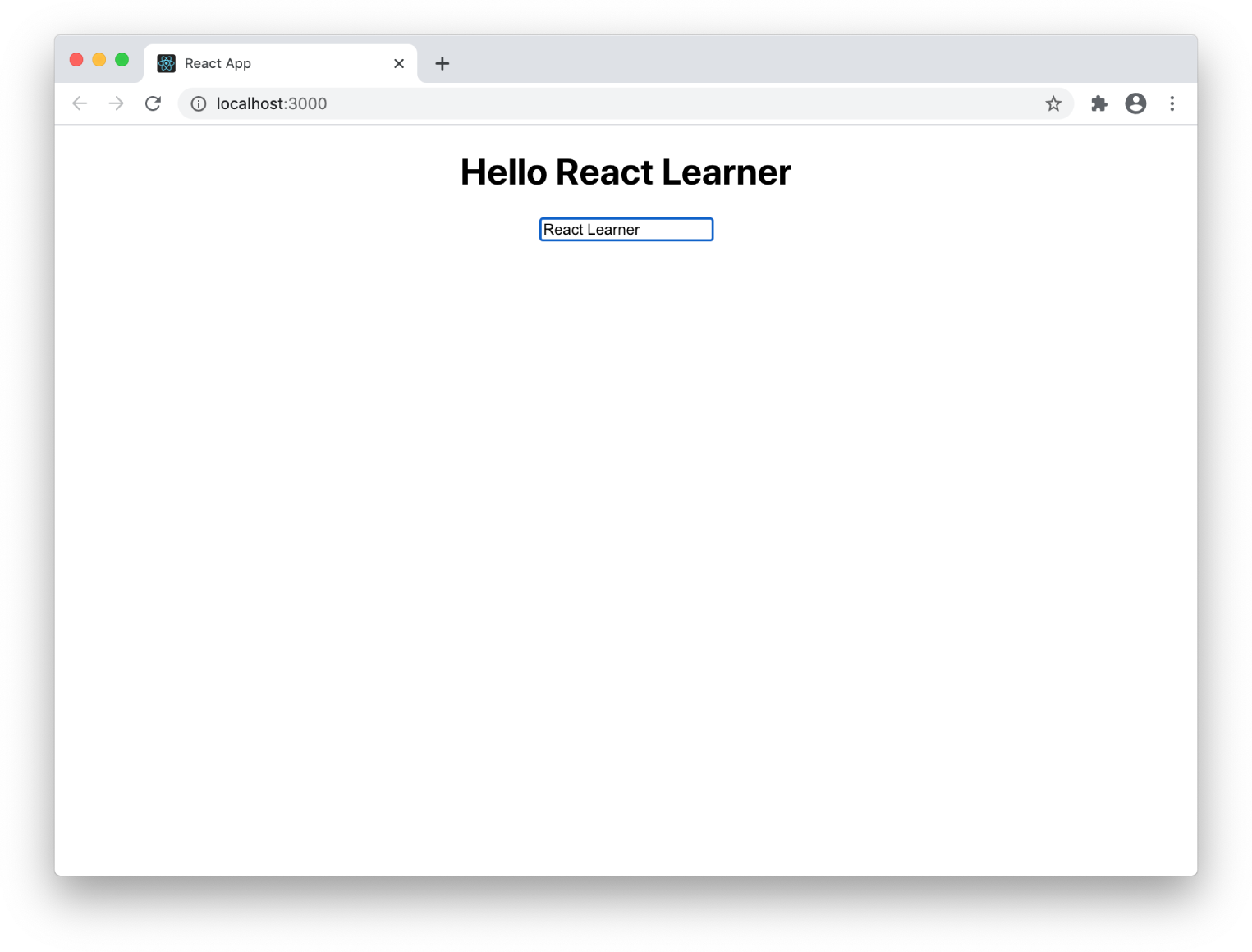 Snapshot shows the finished interactive Hello, World component!