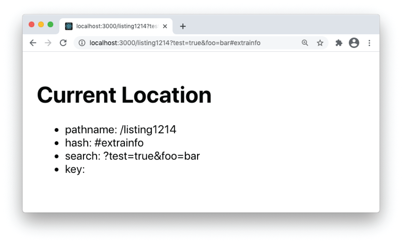 Snapshot shows modifying the current location