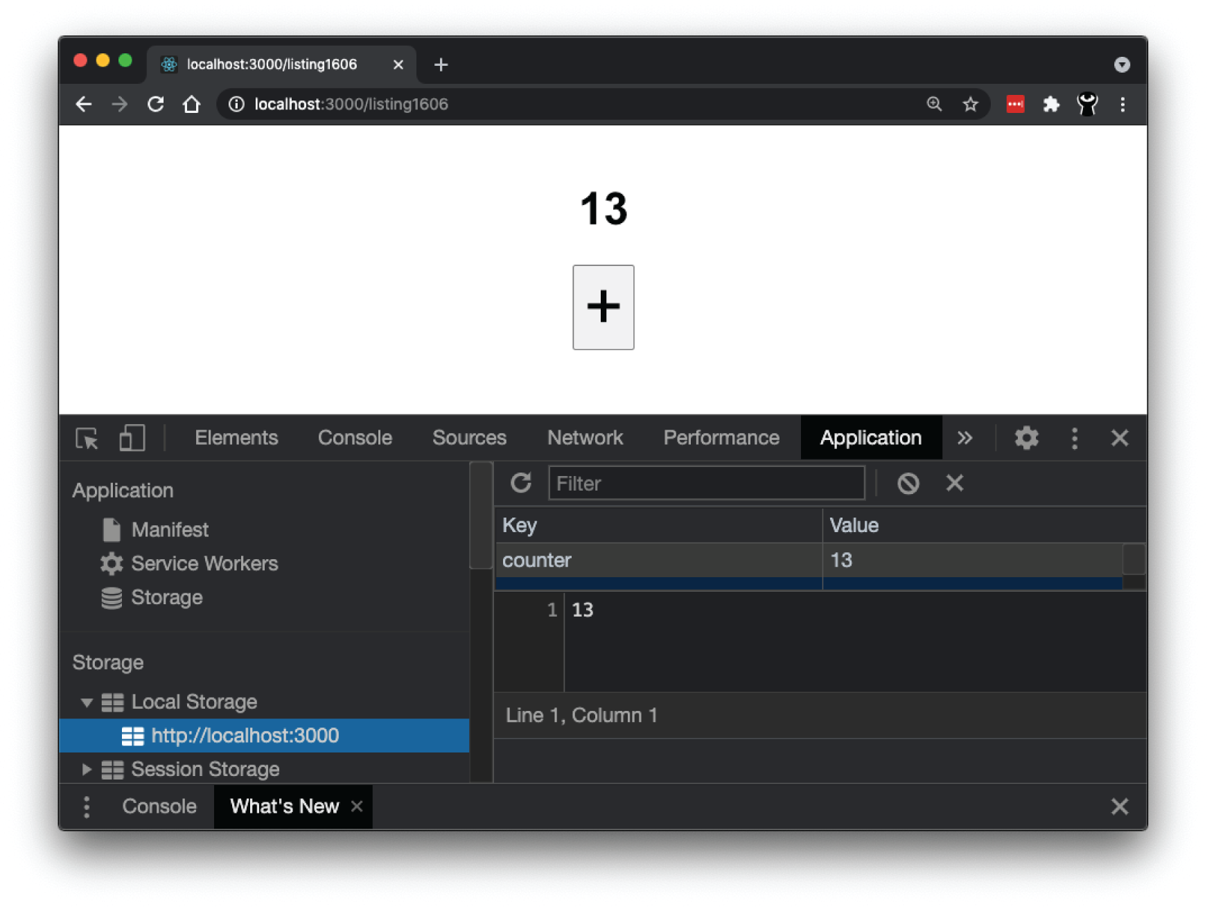 Snapshot shows Viewing Local Storage in Chrome Developer Tools