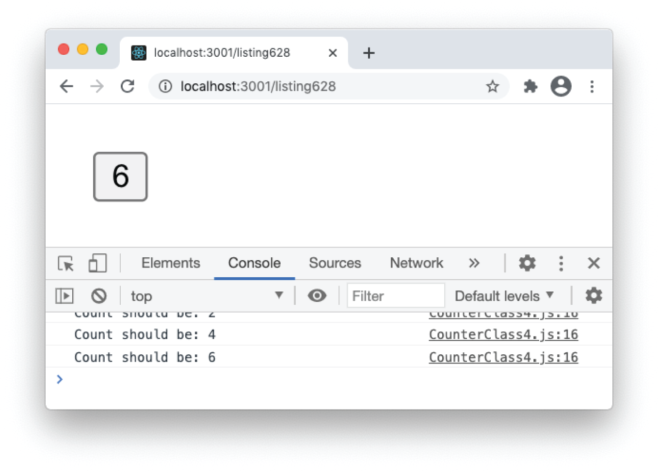 Snapshot shows the fixed counter class