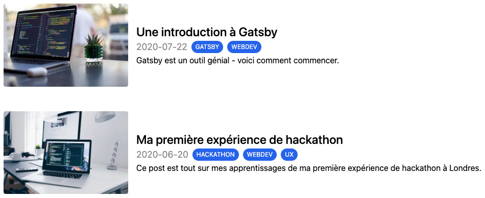 Figure 13.3 – Blog page in French 