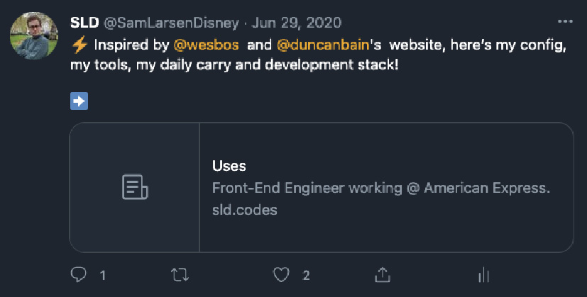 Figure 6.1 – Twitter summary card 