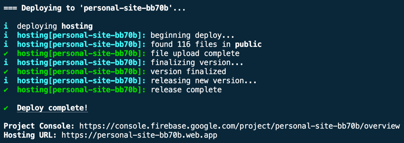 Figure 9.17 – Deploying the Firebase CLI  