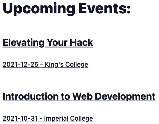 Figure 10.3 – Events page preview 