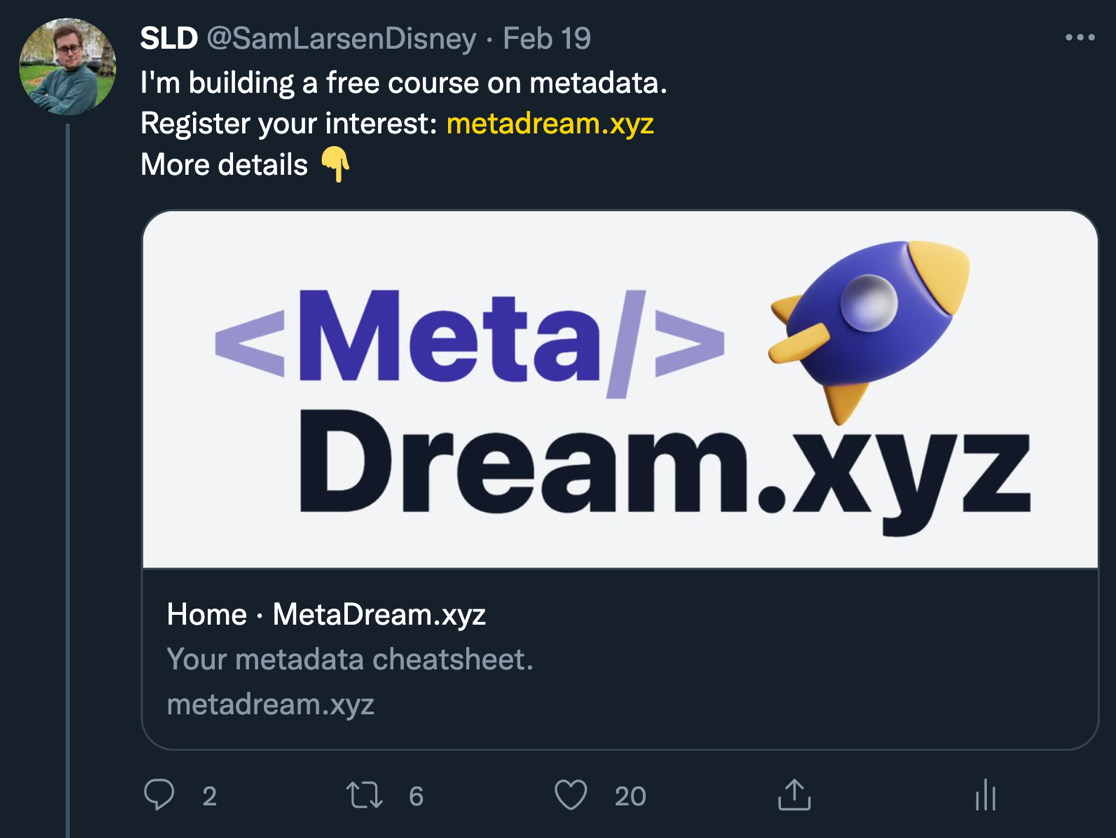 Figure 6.2 – Twitter summary card with a large image 