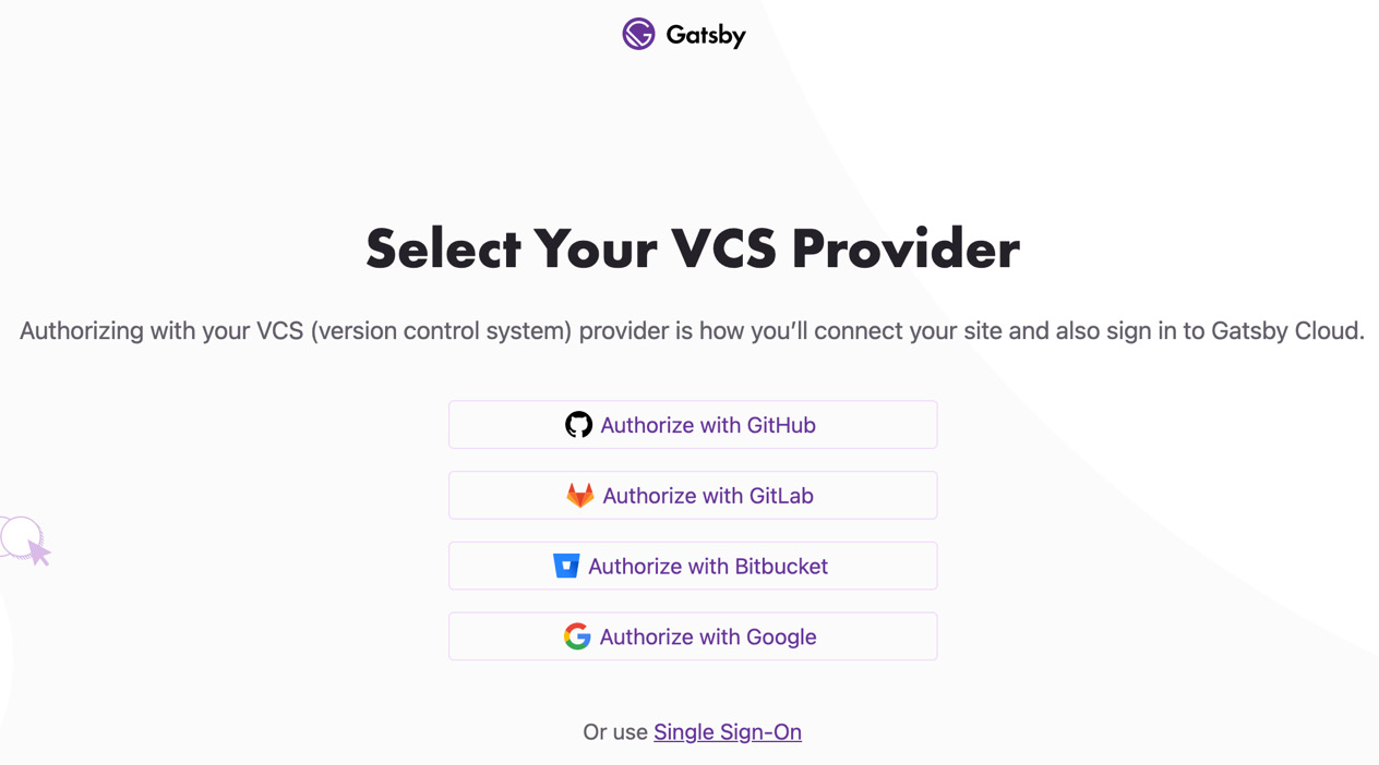 Figure 9.2 – The Gatsby Cloud VCS Provider authorization step 