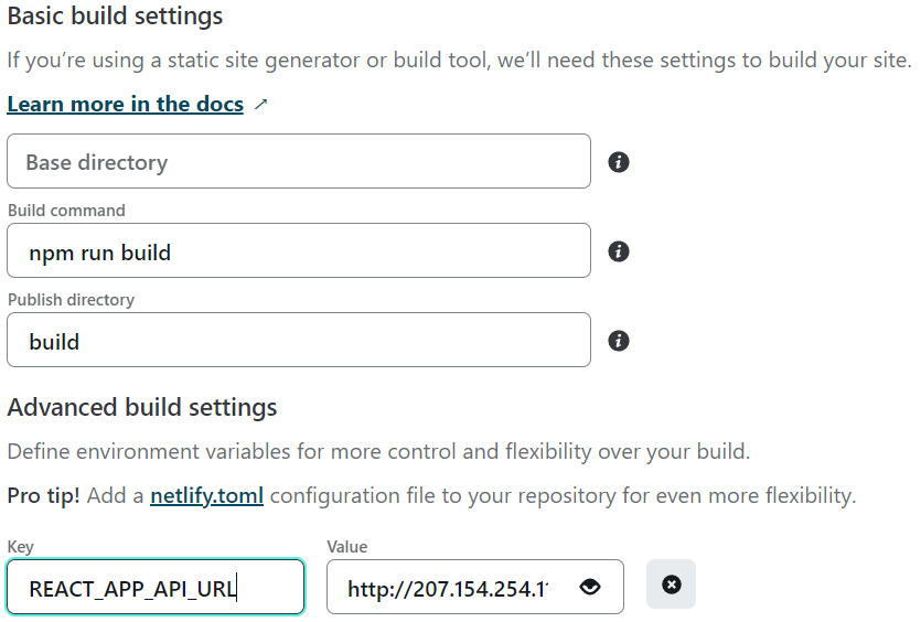 Figure 10.4 – Adding the new environment variable in Netlify 