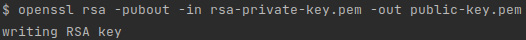 Figure 4.5 – A screenshot of the result of the command to generate the public key 