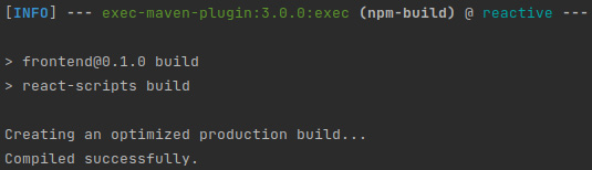Figure 11.5 – A screenshot of the Maven build logs showing the npm run build execution 