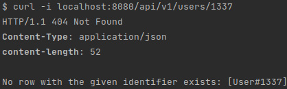 Figure 3.8 – A screenshot of a cURL execution showing the 404 Not Found status 