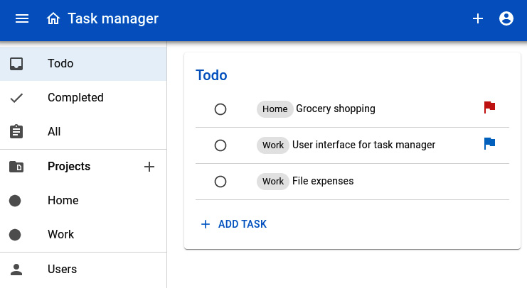 Figure 9.12 – A screenshot of the tasks pending page 