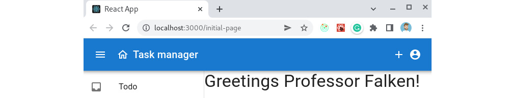 Figure 7.9 – A screenshot of a browser pointing to http://localhost:3000/initial-page 