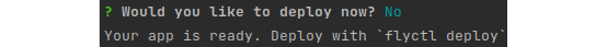 Figure 13.6 – A screenshot of flyctl launch prompting to deploy the application