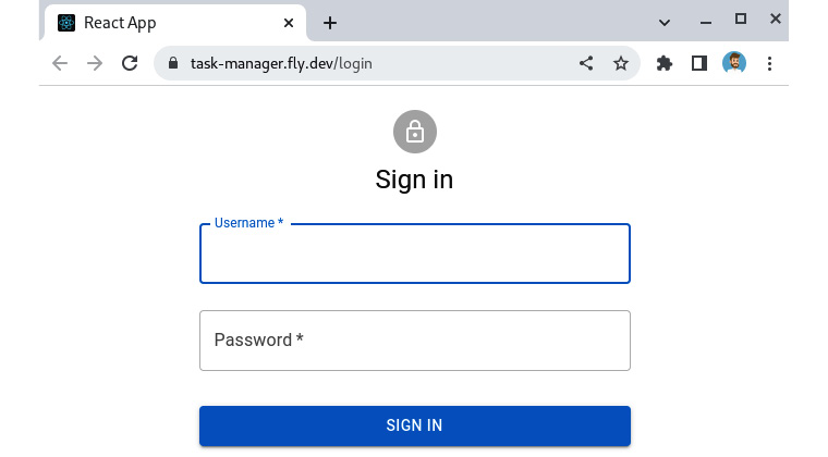 Figure 13.10 – A screenshot of the task manager deployed at Fly.io