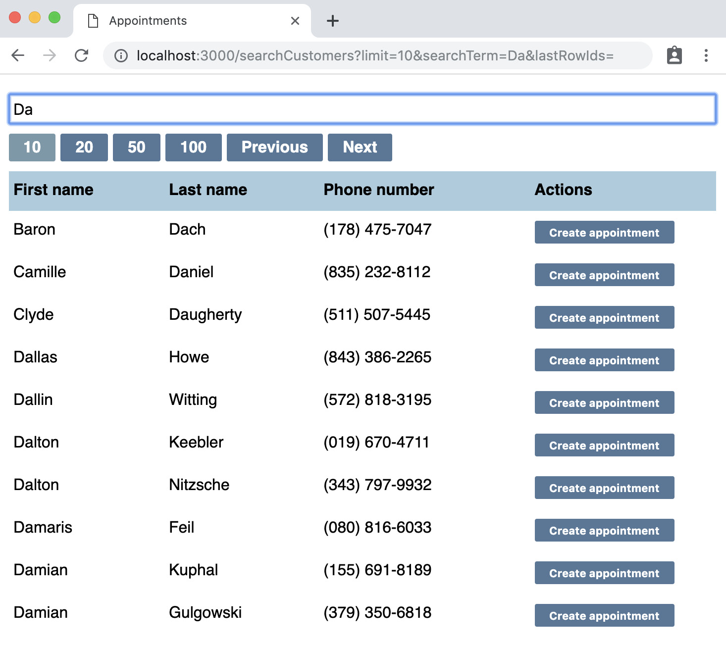 Figure 10.1 – The new CustomerSearch component 