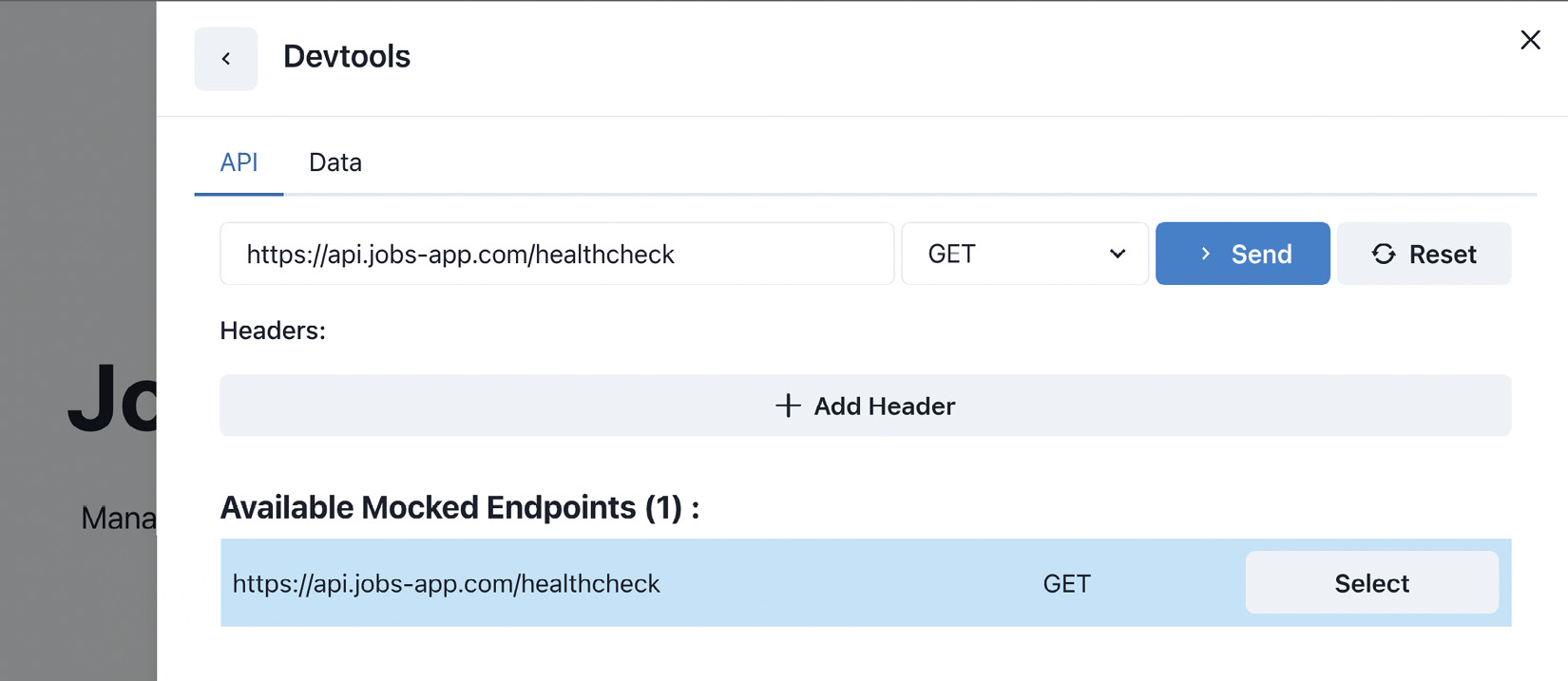 Figure 5.3 – Health check handler test selection 