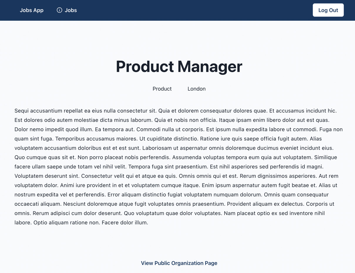 Figure 4.5 – The dashboard job details page 
