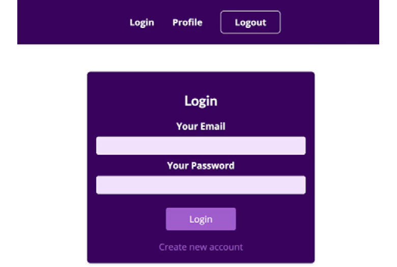Figure 2.1 An example authentication screen with navigation bar. 