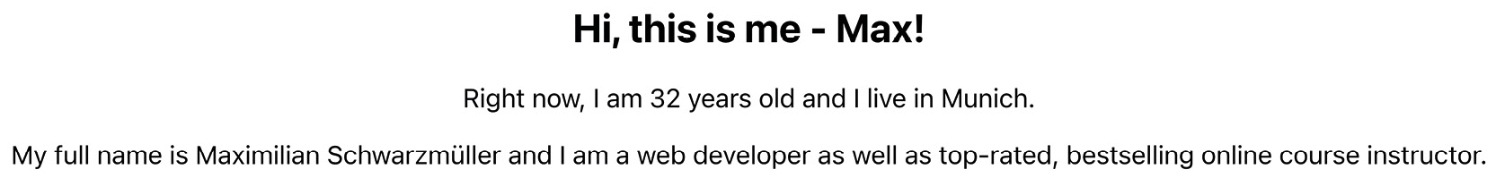 Figure 2.5: The final activity result—some user information being output on the screen.  