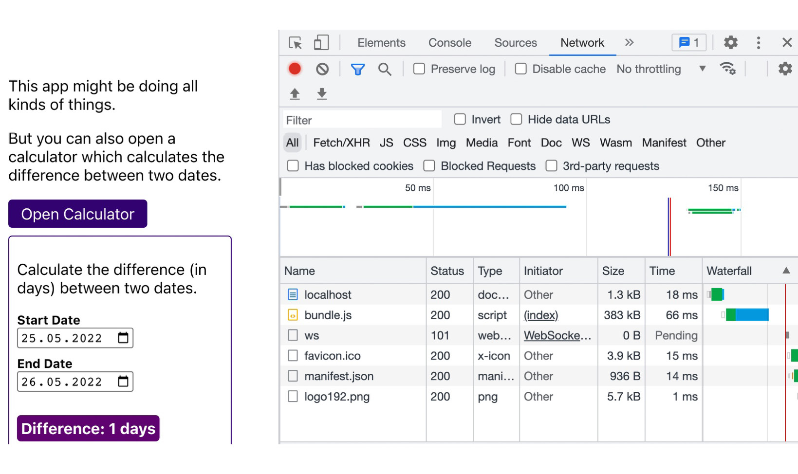 Figure 9.10: Only one bundle file is downloaded 