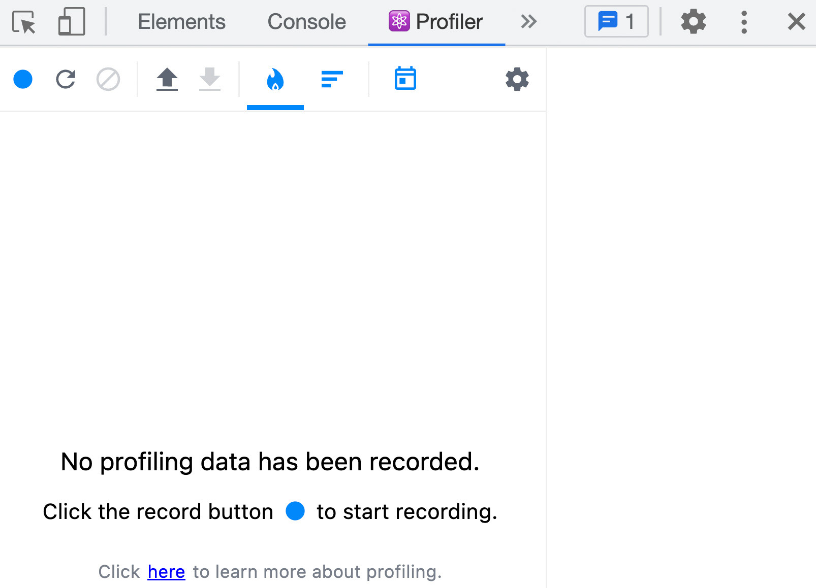 Figure 9.14: The Profiler page (without any data gathered) 