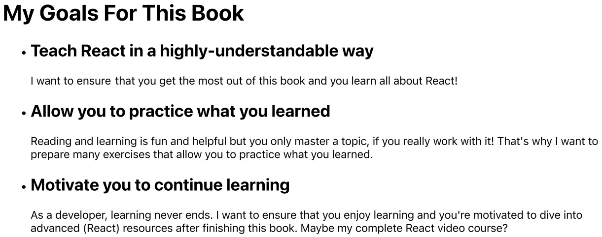Figure 3.2: The final result: Multiple goals output below each other 