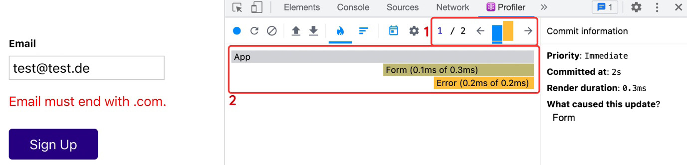 Figure 9.15: The Profiler page shows various bars after recording finished 