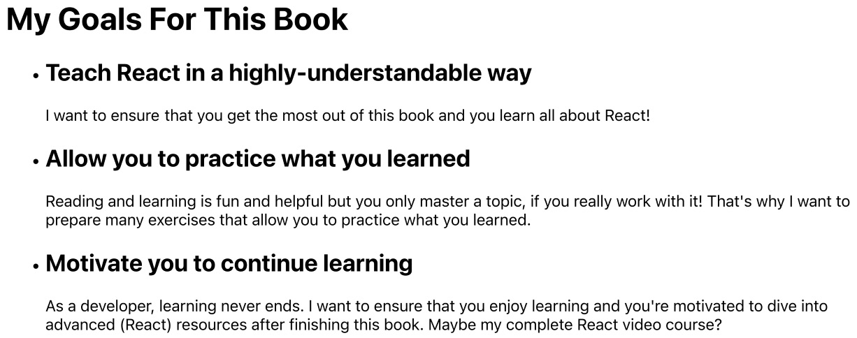 Figure 3.1: The final result: Multiple goals output below each other 