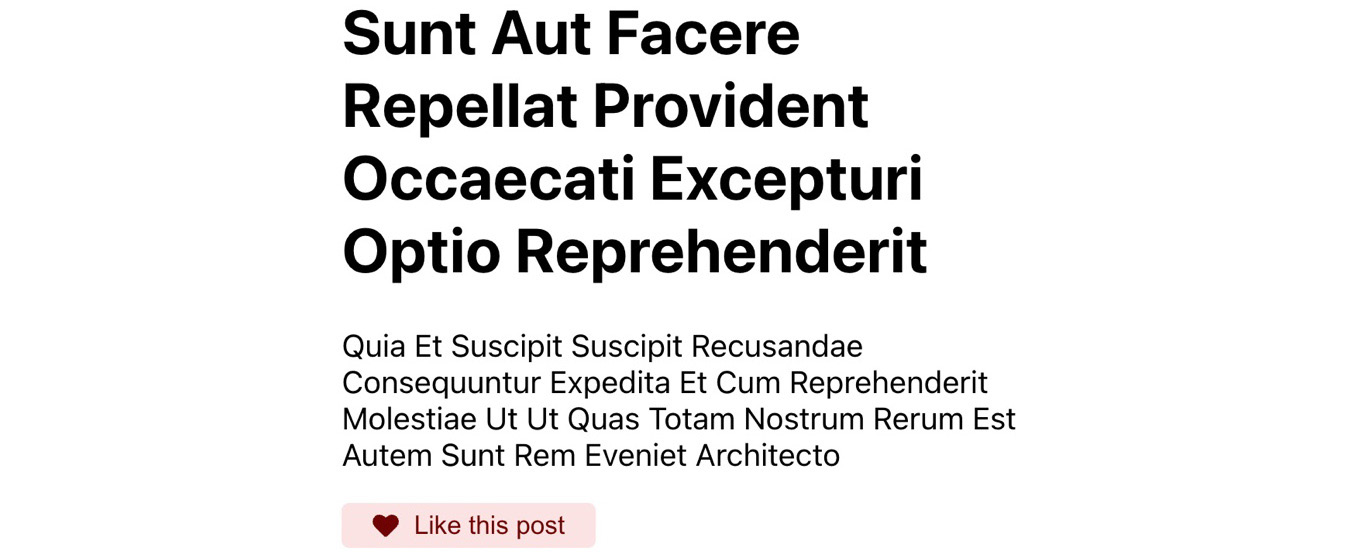 Figure 13.6: A like button below a post 