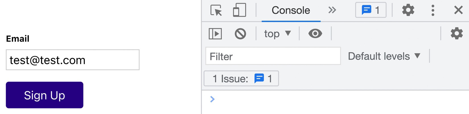 Figure 9.6: No console log messages appear 