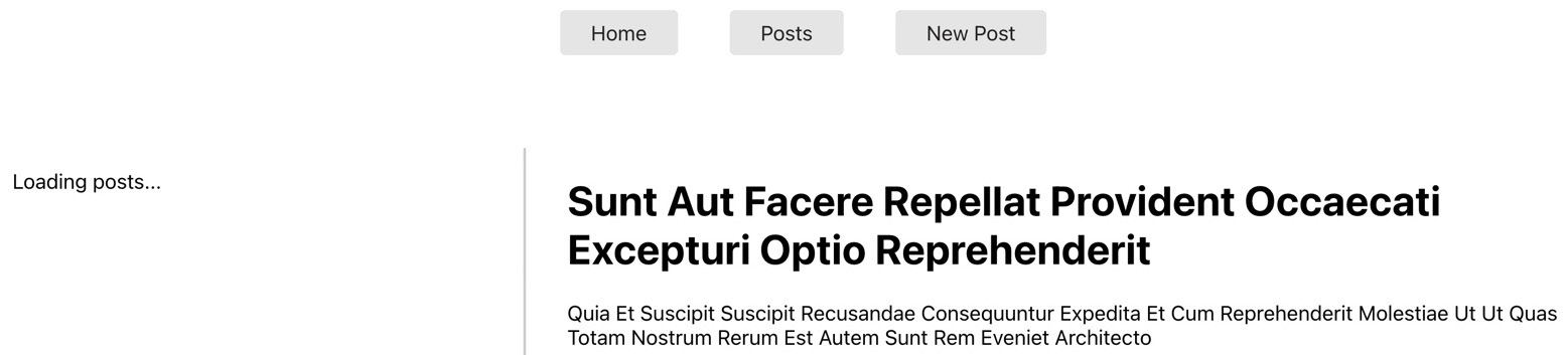 Figure 13.8: Post details are already visible while the list of posts is loading 