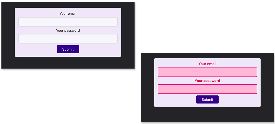 Figure 6.7: The final user interface with invalid input values highlighted in red 