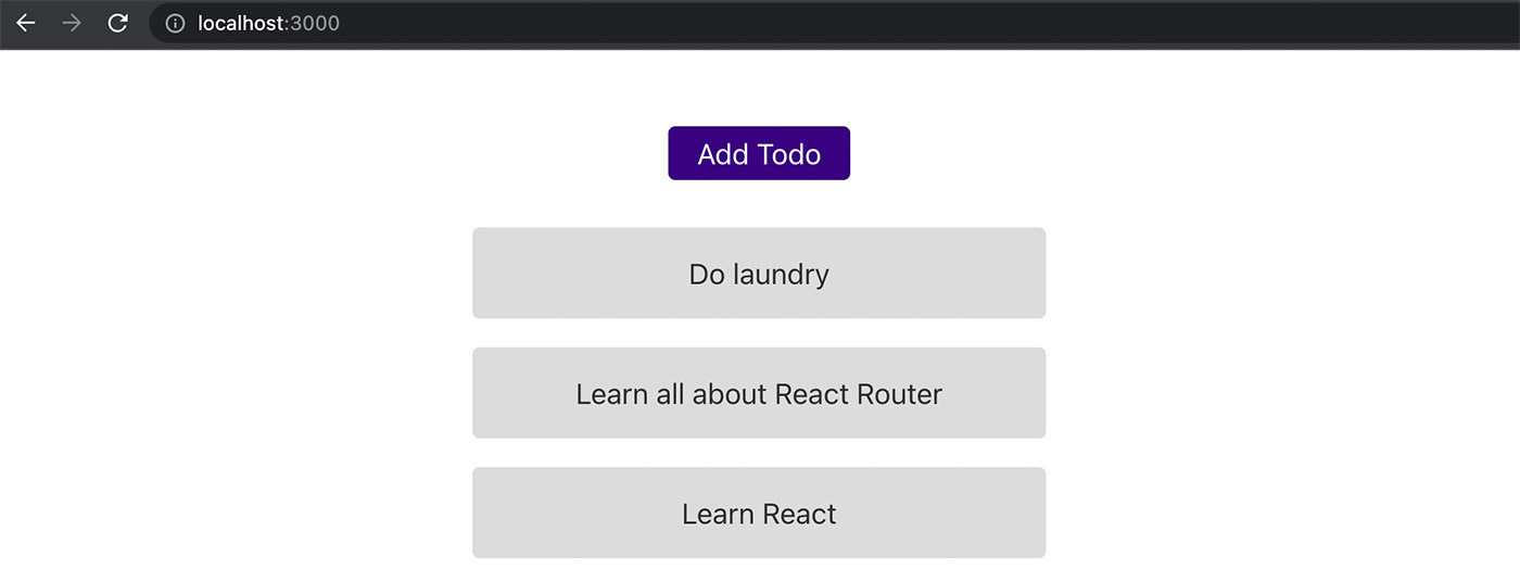 Figure 13.9: The main page displaying a list of to-dos 