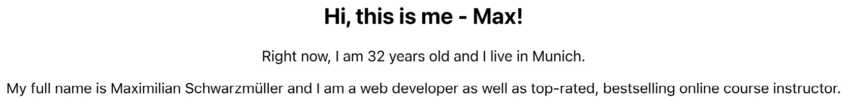 Figure 2.2: The final activity result—some user information being output on the screen. 