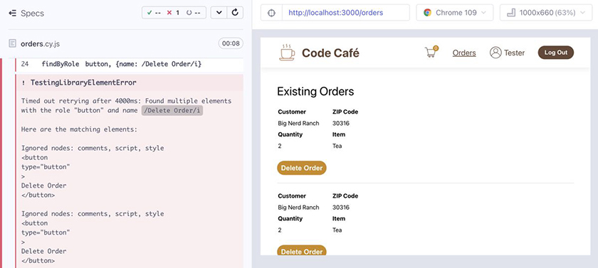 Delete Order failure