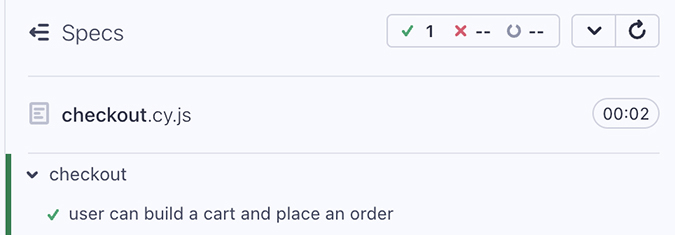 Checkout test success