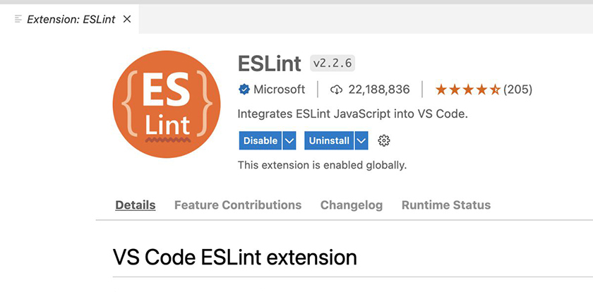 Adding the ESLint extension to Visual Studio Code