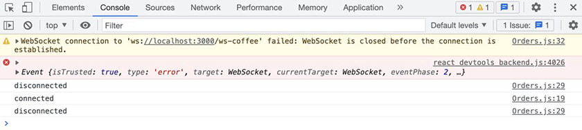 Websocket disconnected