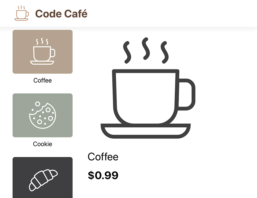 Conditionally rendering the coffee description