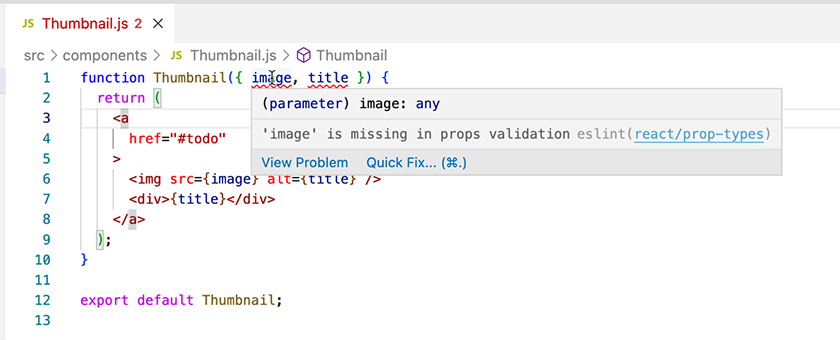 ESLint prop types error