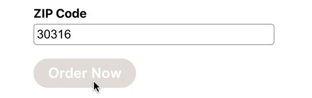 Disabled Order Now button