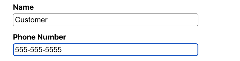 Formatted phone number