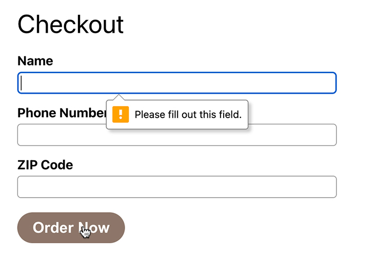 Required field alert