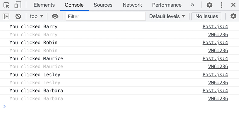 All otter names in the console